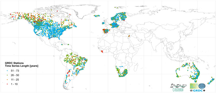 GRDC stations of the Global Terrestrial Network for River Discharge (GTN-R).