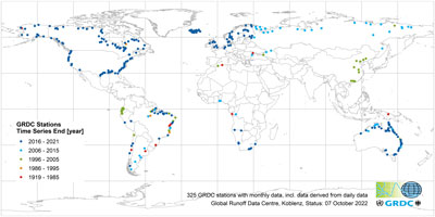 GRDC stations of the Global Terrestrial Network for River Discharge (GTN-R).