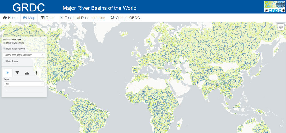 GRDC Major River Basins application.