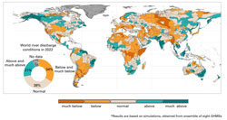 Discharge trends in 2022 from the "State of Global Water Resources 2022" report. Source: WMO