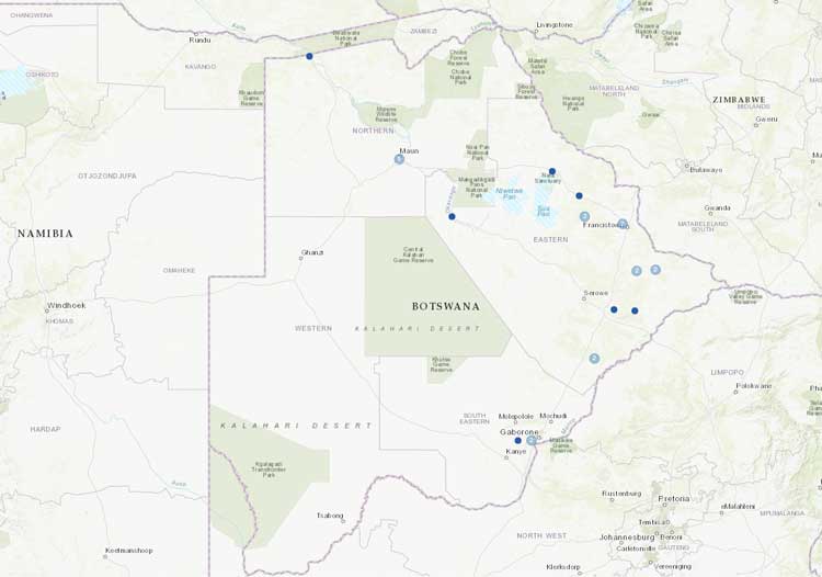 New stations from Botswana.