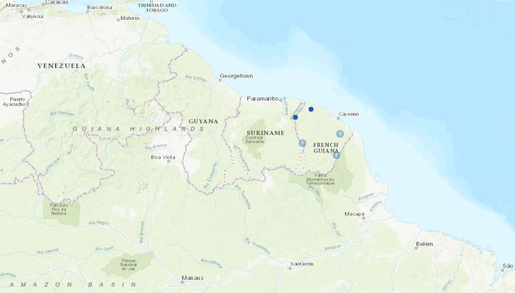 New stations from French Guiana.