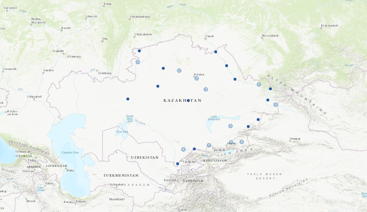Updated stations in Kazakhstan.