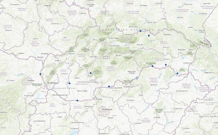 Updated stations in Slovakia.