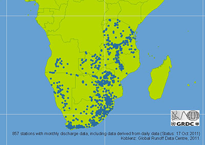 GRDC stations of the Southern Africa Flow Database.